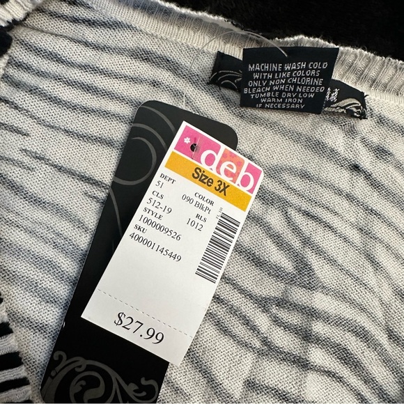 Deb Shops Plus Size‎ Zebra Print Button Front Top 3X NWT - Picture 5 of 6